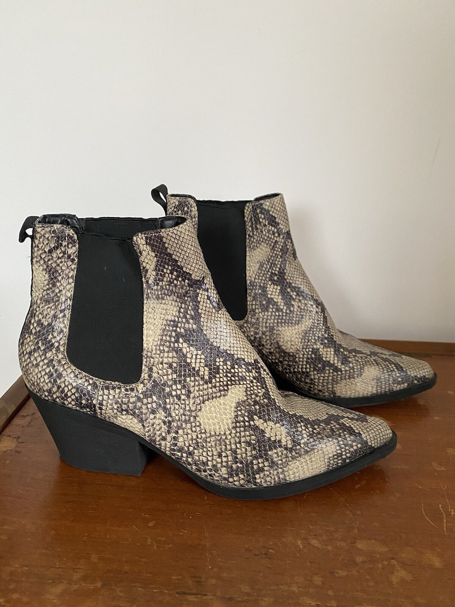 Boots New Look Snake Heels New Look Ladies Yellow/Black Faux