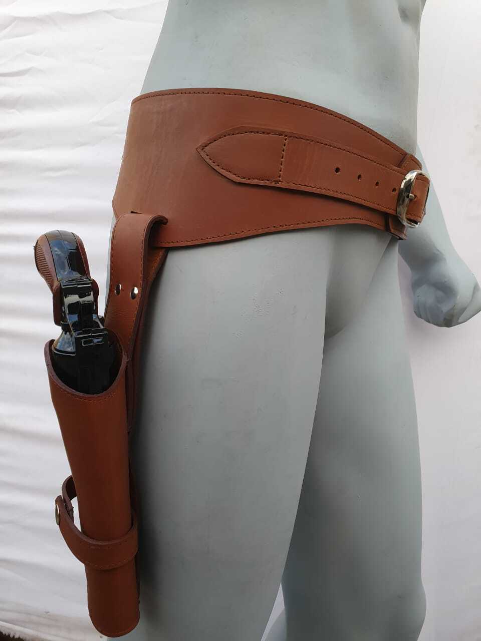 Wild West Hip Gun Belt Holster Old Western Cowboy Leather Pistol