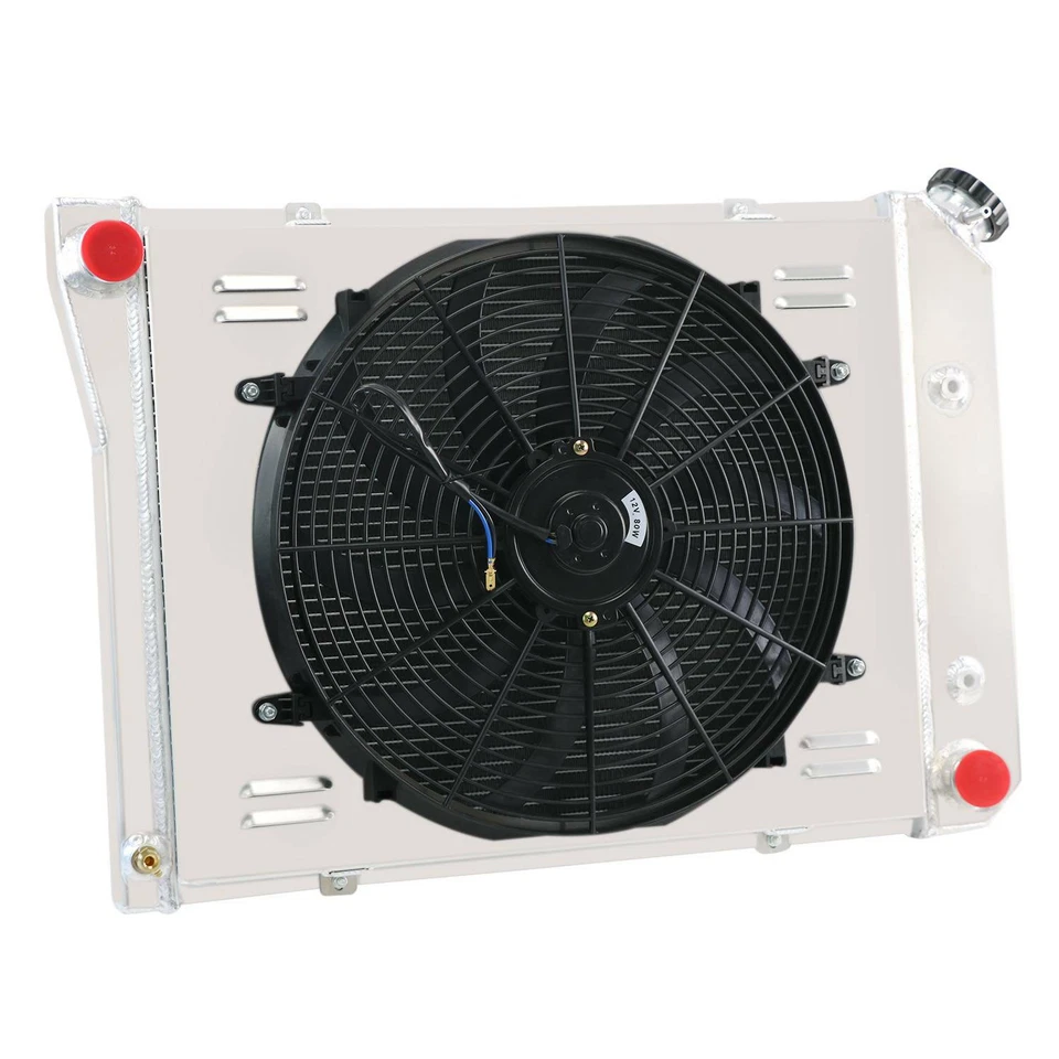 Fit Chevy Nova 1968-74 &Oldsmobile Cutlass 1980-1987 4 Rows Radiator+Shroud Fan Foto 2 de 4