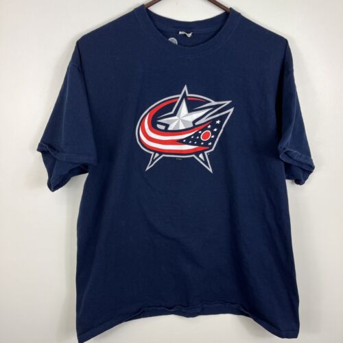 Columbus Blue Jackets NHL hockey T-Shirt Navy BlueAdult Sz Lrg - Picture 1 of 10