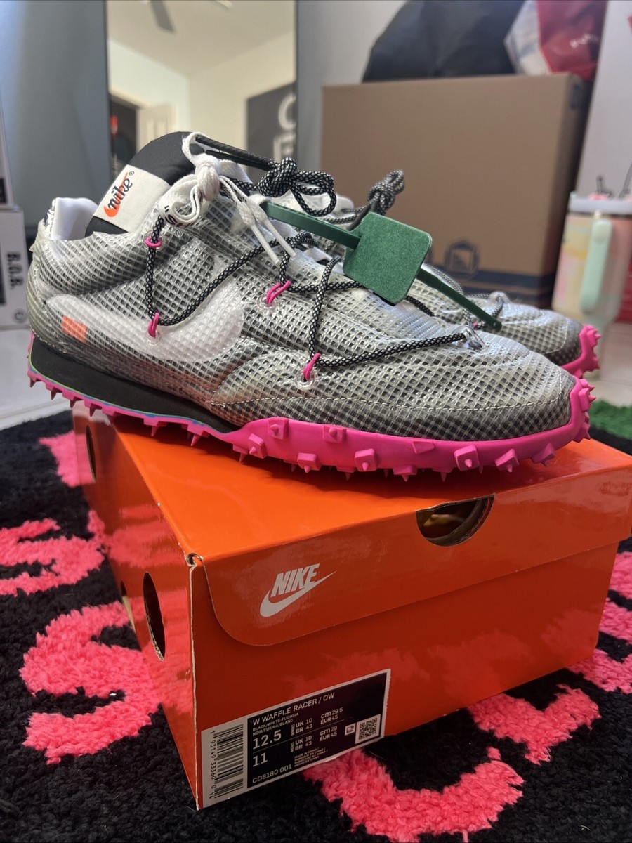 スニーカー OFF-WHITE x NIKE Waffle Racer 'Fuchsia' [WMNS] 19 AW FW 2019 Buy Off-White x Wmns Waffle Racer 'Fuchsia' - CD8180 001 | GOAT