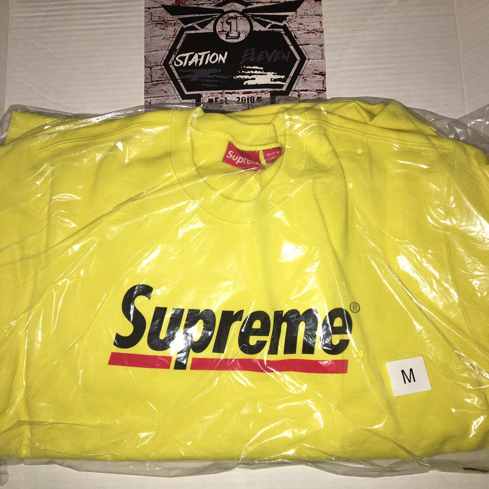 Supreme Underline col rond citron taille moyenne neuf SS20 100% authentique