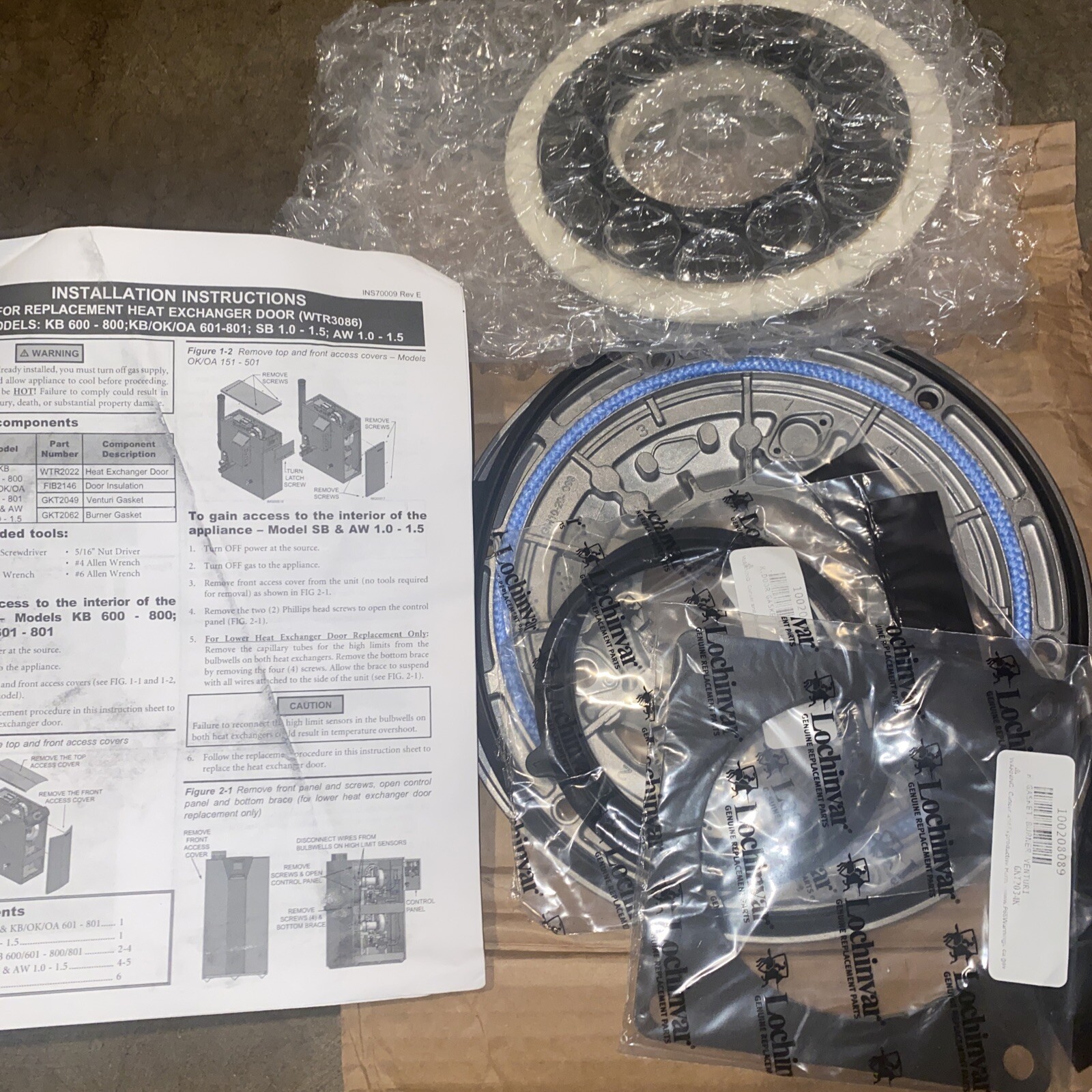 Lochinvar WTR3086 Heat Exchanger Access Door. Knight KBN Series. eBay