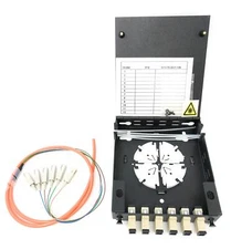 6 Port Fiber Enclosure w/ Spool Multimode OM1 Simplex SC-UPC Kit w a 1M 6 Strand