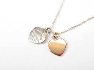 TIFFANY&Co. Return to Double Heart Necklace Silver925 metal Women excellent...