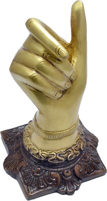 Brass Hand Thumbs Up Decor Showpiece Statue Idol Sculpture Figurine 6 inches