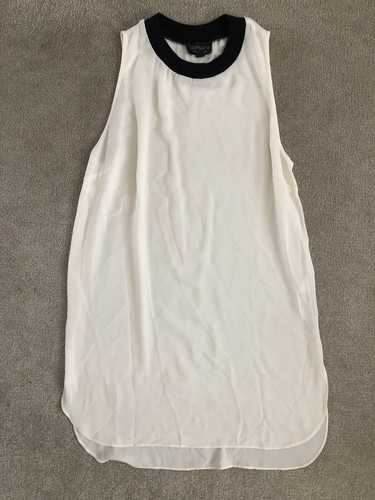 topshop sleeveless Cream Blouse Top 