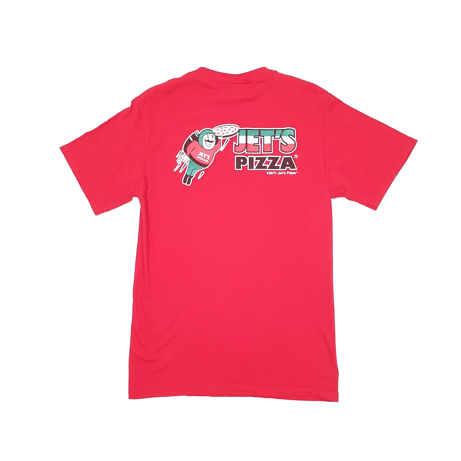 JERZEES Red T Shirt Tee USA Jets Pizza Short Sleeve Mens S image 2