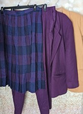 Damage 100 Vintage Wool Clothing Lot Purple Tan Dark Blue To Be Upcycled