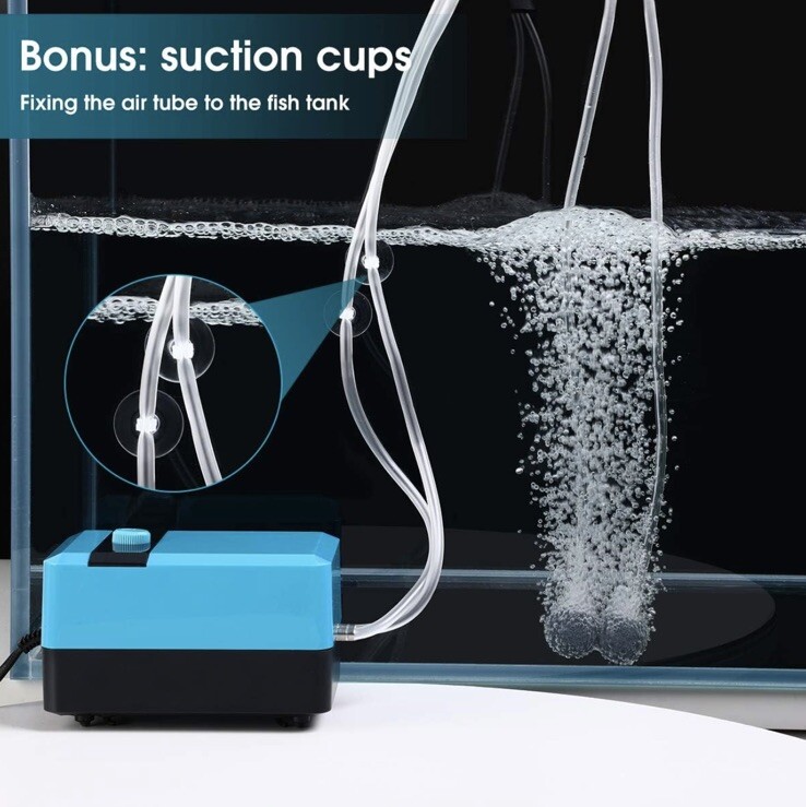 Quietest Aquarium Air Pump, Adjustable Oxygen Aerator Pump with One