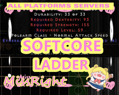 ETH 4-5OS Cryptic Axe Diablo 2 D2R Softcore LADDER PC-SWITC-PS-XBOX