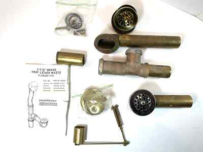 JAMECO Trip Lever 1-1/2 In. 20-Gauge Thick Brass Pipe Bath Waste and Overflow