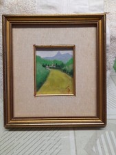 quadro dipinto a olio  paesaggio 900 vintage con cornice