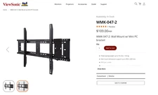 Viewsonic WMK-047-2-3C Wall Mount Supports up to 98 inch Display 330 lbs Black