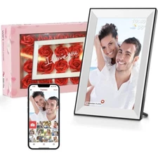 Roses & 10.1'' WiFi Digital Picture Frame with 32GB Storage, Frameo 1280 * 800
