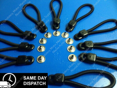 Bungee Loops - 110mm - 20 Pack - Bunji Tonneau Ute Marine Repair Loop Incl TOOL - Foto 7