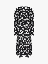 SALE! NEW BNWT FINERY FINERY PENNY DAISY PRINT MIDI DRESS - BLACK SIZE: 14