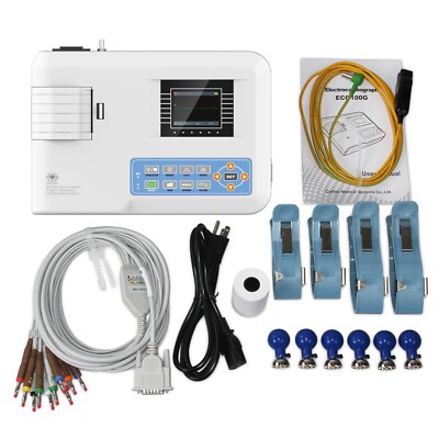 ECG100G Digital Single Channel 12 Lead Electrocardiograph Ecg Ekg Machine Color