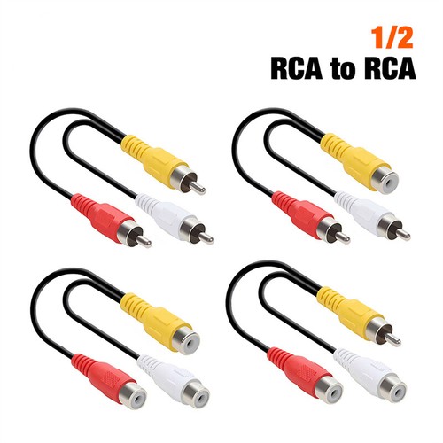 RCA Female to 2 RCA Male Y-Cable Audio Speaker Adapter Splitter Connectors Cord