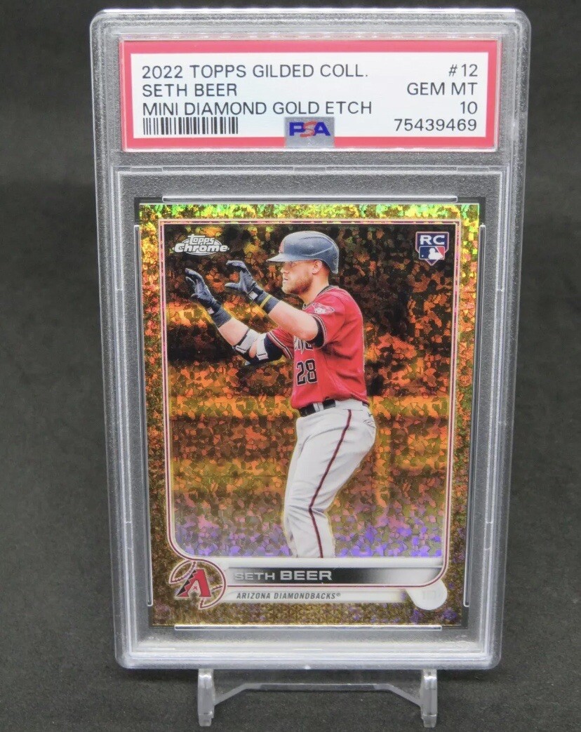 2022 TOPPS GILDED COLLECTION SETH BEER GOLD ETCH MINI DIAMOND RC /50 PSA 10