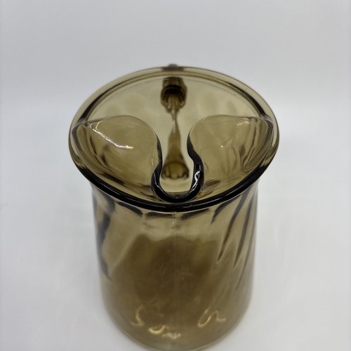 Vintage Anchor Hocking Krug Braun Metallic Wirbel mit Eislippe 9" Hoch 72oz. - Bild 8 von 10