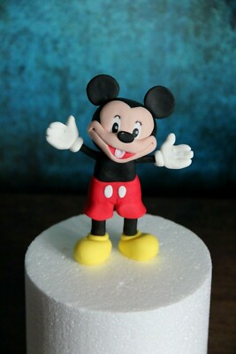 Mickey Mouse inspiriert Handarbeit Fondant Figur Geburtstag Tortenaufleger