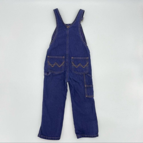 Wrangler Child’s Bib Overalls Indigo 4T Denim Boys Girls Kids Western Wear - Picture 2 of 8