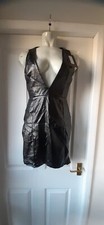 N685     PRETTYLITTLETHING BLACK FAUX LEATHER DRESS SIZE 10 BNWT