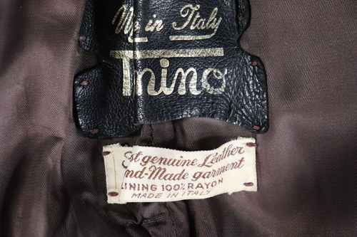 VTG Brown Leather Coat with Space Invader Stencils - Custom Movie Wardrobe - Picture 17 of 22