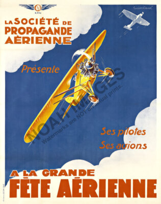 Grande Fete Arienne vintage air show travel poster 16x20