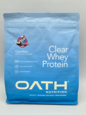 Oath Nutrition Coco Razz Clear Whey Protein 18 Servings 1Lb Best by 4/2026