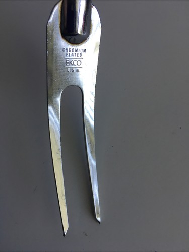 Tenedor de carne para servir Ekco mango de almendra - vintage EE. UU. - Imagen 3 de 9