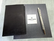Caran d'Ache 0890.011 Ecridor Ballpoint & Leather BiFold Notepad Gift Set Swiss