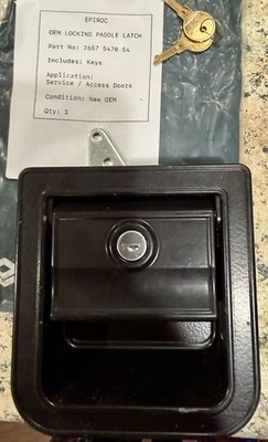 Epiroc OEM Locking Paddle Latch Kit w/ Keys + Internal Door Mechanism