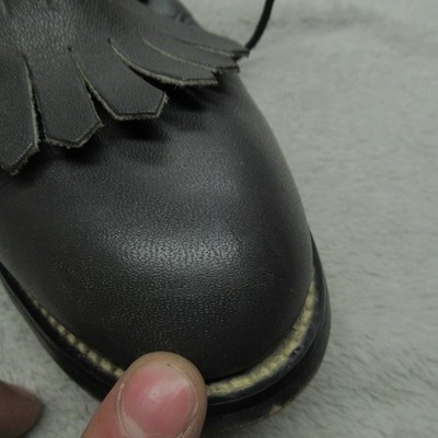 Justin Mens 6D Lace Up Boots Black Leather Kiltie Farm Western Casual Riding VTG Justin Mens 6D Lace Up Boots Black Leather Kiltie Farm  main image 2