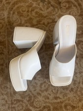 Bar III block heel mules chunky heels platform square toe