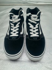 Vans Classic Sk8-Hi Black/White Shoe Suede/Canvas Women's 11