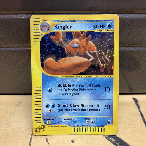 2002 Kingler Holo Rare Expedition 15/165 E-Reader Vintage Pokemon DMG Swirl 🌀