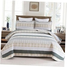 Quilts Queen Size - Cotton Queen Size Queen 90"x98" 02-5 Cream/Grey