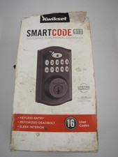 Kwikset SmartCode 913 Keypad Electronic Deadbolt SmartKey Satin Nickel Lock