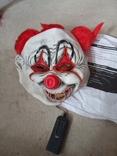 Halloween Mask Light Up LED KRAZY Clown Full Face Mask Costume Halloween