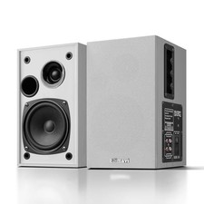 Powered Bookshelf Speakers 35W RMS,Record Player Speakers with 4'' Woofer White