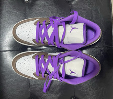 Jordan Air Jordan 1 Low 553560-212 púrpura/blanco/marrón parte superior baja con cordones