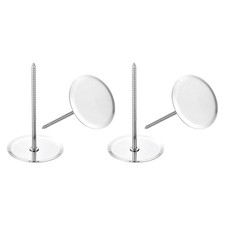 4Pcs 1.61 x 2.64 Inch Steel Baking Tool for Flower, Cake Decorating Nail, Silver