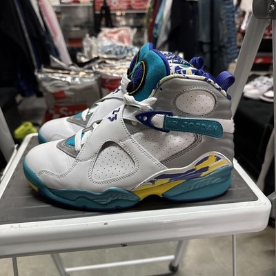 Pre-Owned Sz 8.5 - Air Jordan 8 Retro White Aqua W