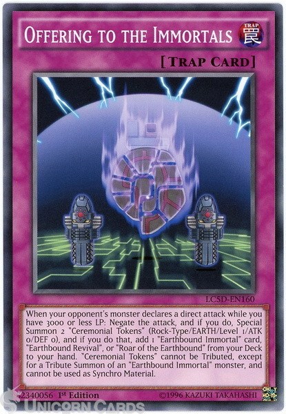 LC5D-EN160 Offering to the Immortals 1st Edition Mint YuGiOh Card