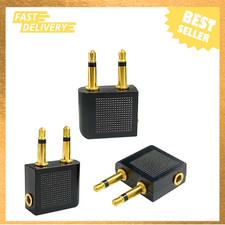 Airplane Audio Adapter 3.5mm Female Headphone Jack Plug 3 Pack Compact Travel