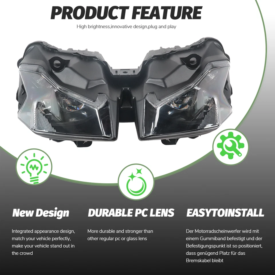 For Kawasaki Ninja ZX6R ZX636 2024 2025 Front Headlight Assembly Headlamp Light - Image 4 of 4