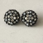 VTG Robert Earrings Miriam Haskell Style Gray/White Faux Pearl/Rhinestone-Clip — photo 2