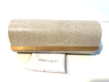 NEW AUTHENTIC JIMMY CHOO SUNGLASS EYEGLASS LARGE CASE SNAKESKIN MAGNETIC CLOSE